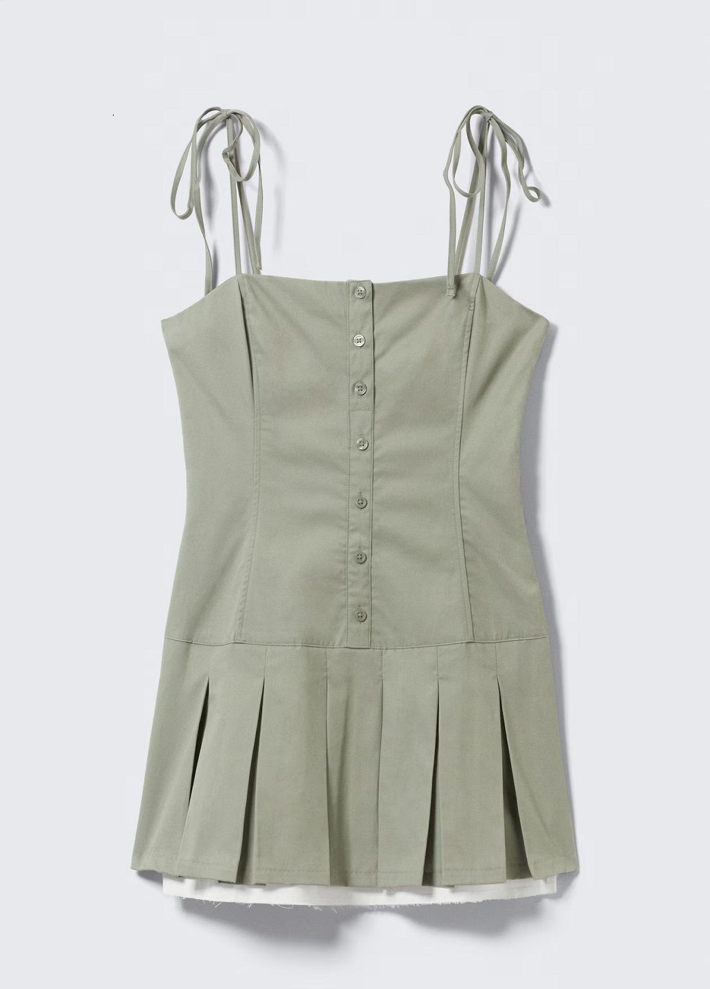 Светло-зеленое джинсовое платье H&M однотонное