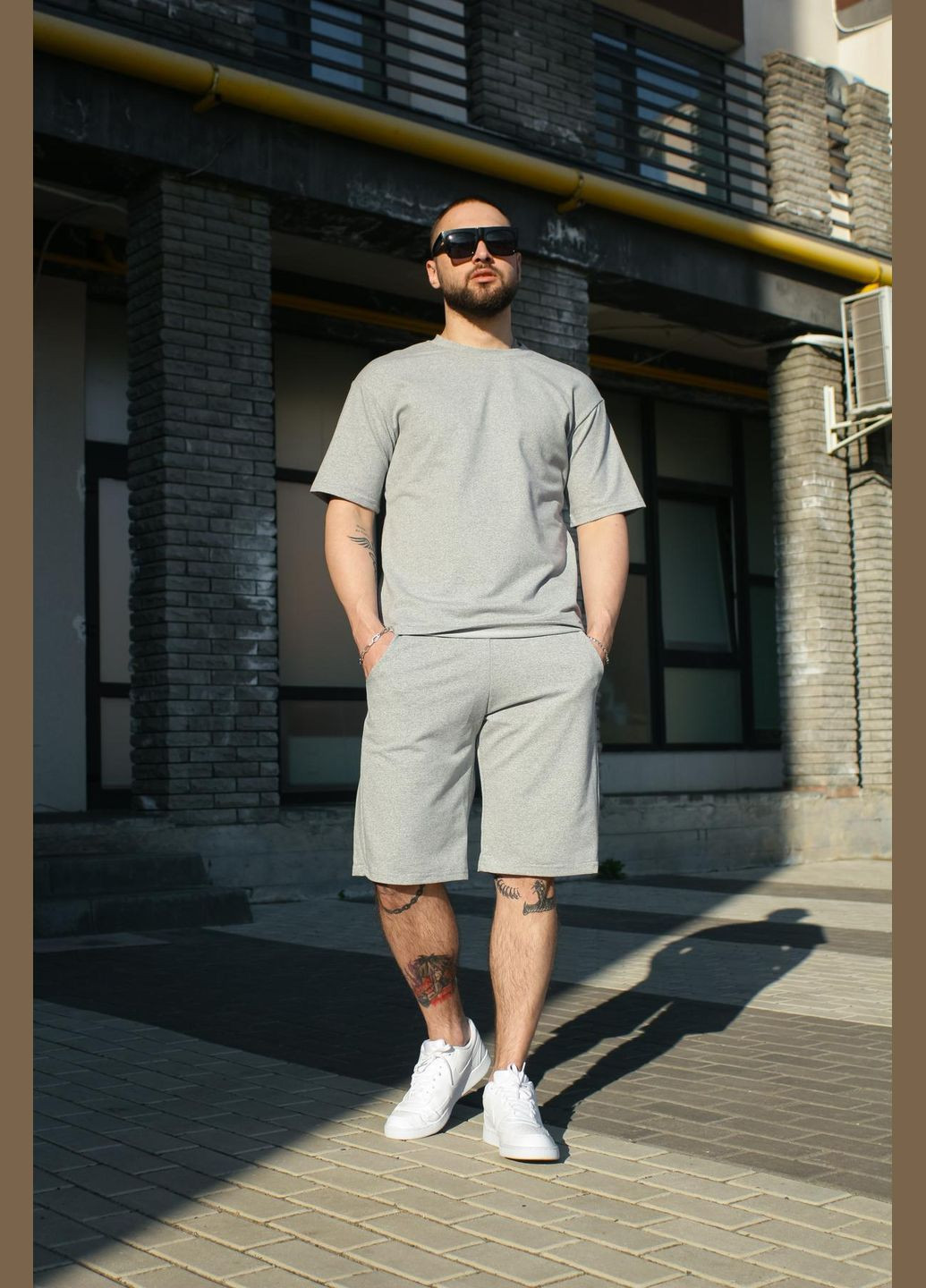 Світло-сірий літній літній комплект No Brand