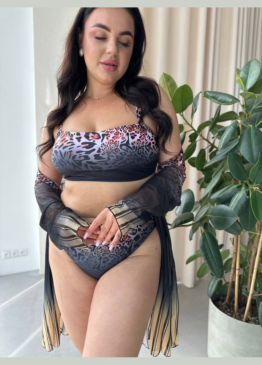 Чорний літній стильний купальник роздільний No Brand