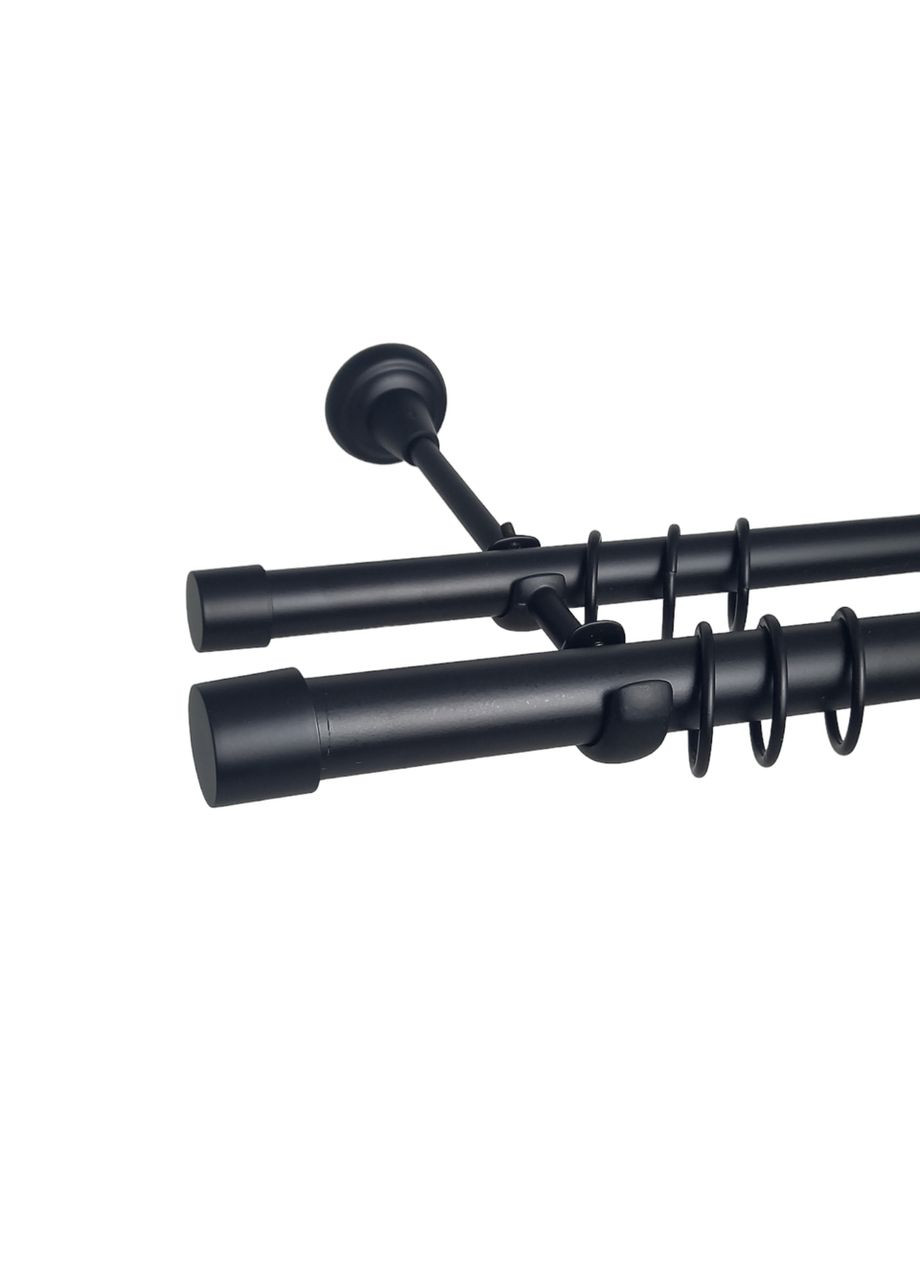 Карниз для штор Заглушка металлическая двухрядная гладкая труба кольцо металлическое Сатин 25\19 мм 160 см ORVIT (299335053)