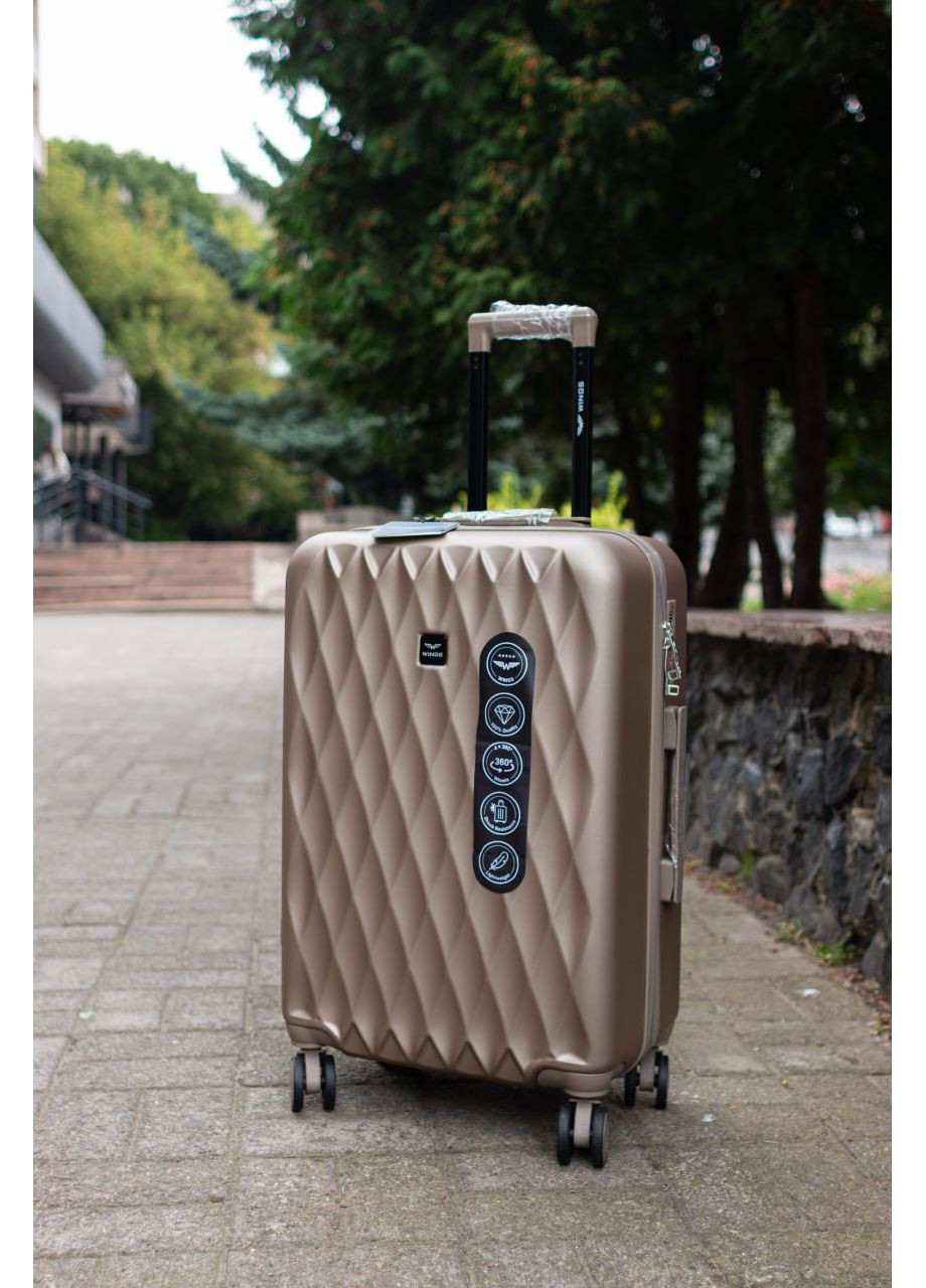 Валіза пластикова ручна поклажа S, колір рожевий Wings 190 (361047982)