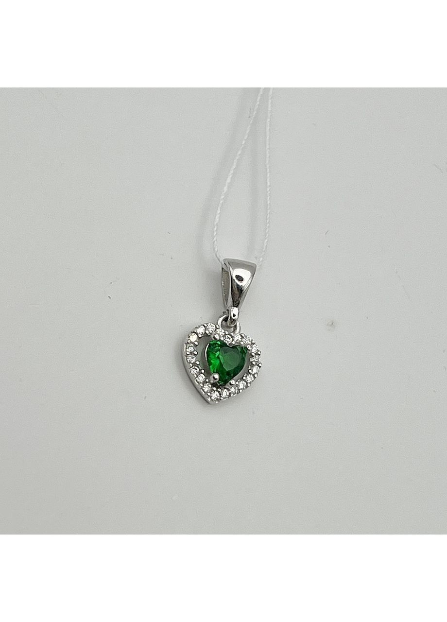 Кулон серебряный с кубическим цирконием "Сердце" 1,13 г No Brand (369737041)