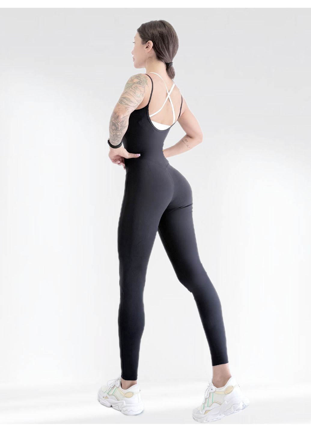 Спортивный комбинезон женский для гимнастики йоги фитнеса LILAFIT комбинезон-брюки чёрный спортивный нейлон
