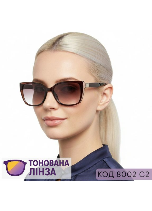 Бордовые женские очки для зрения в стильной пластиковой оправе: практичность и красота. Код 8002 С2 тон -3.75 No Brand (365833076)