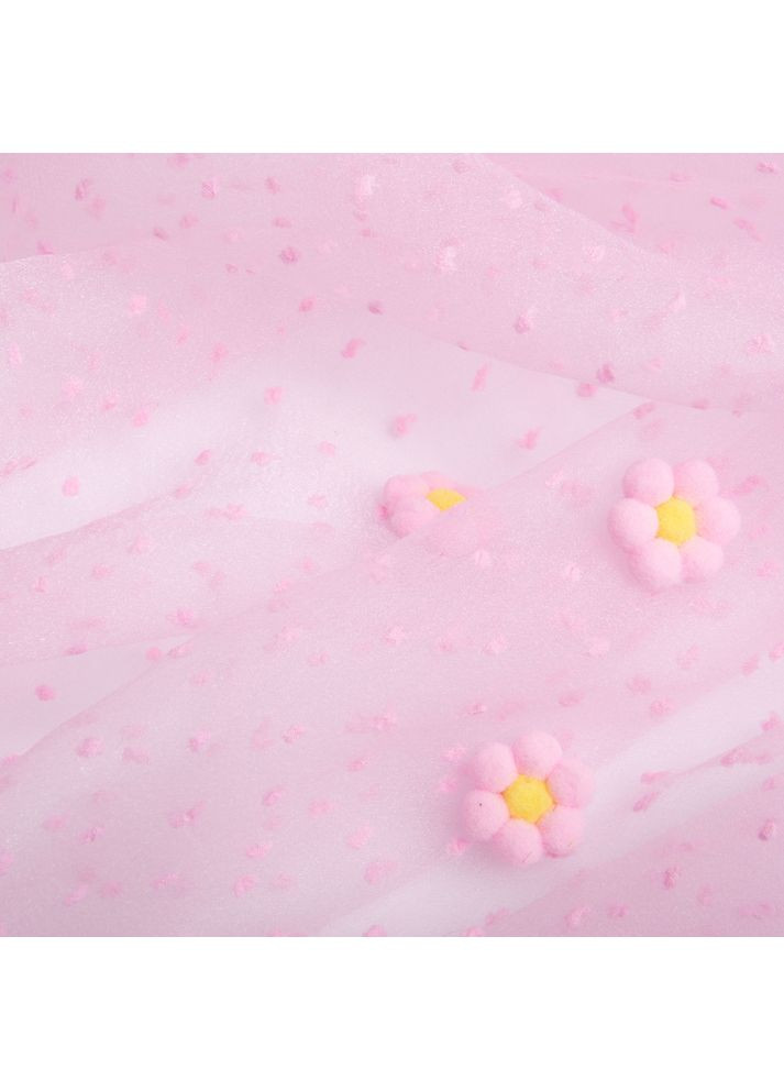 Тканина органза напівпрозора 25 г/м2 145 см легка для платтів, декору, вечірніх і карнавальних костюмів рожева IDEIA (365301311)