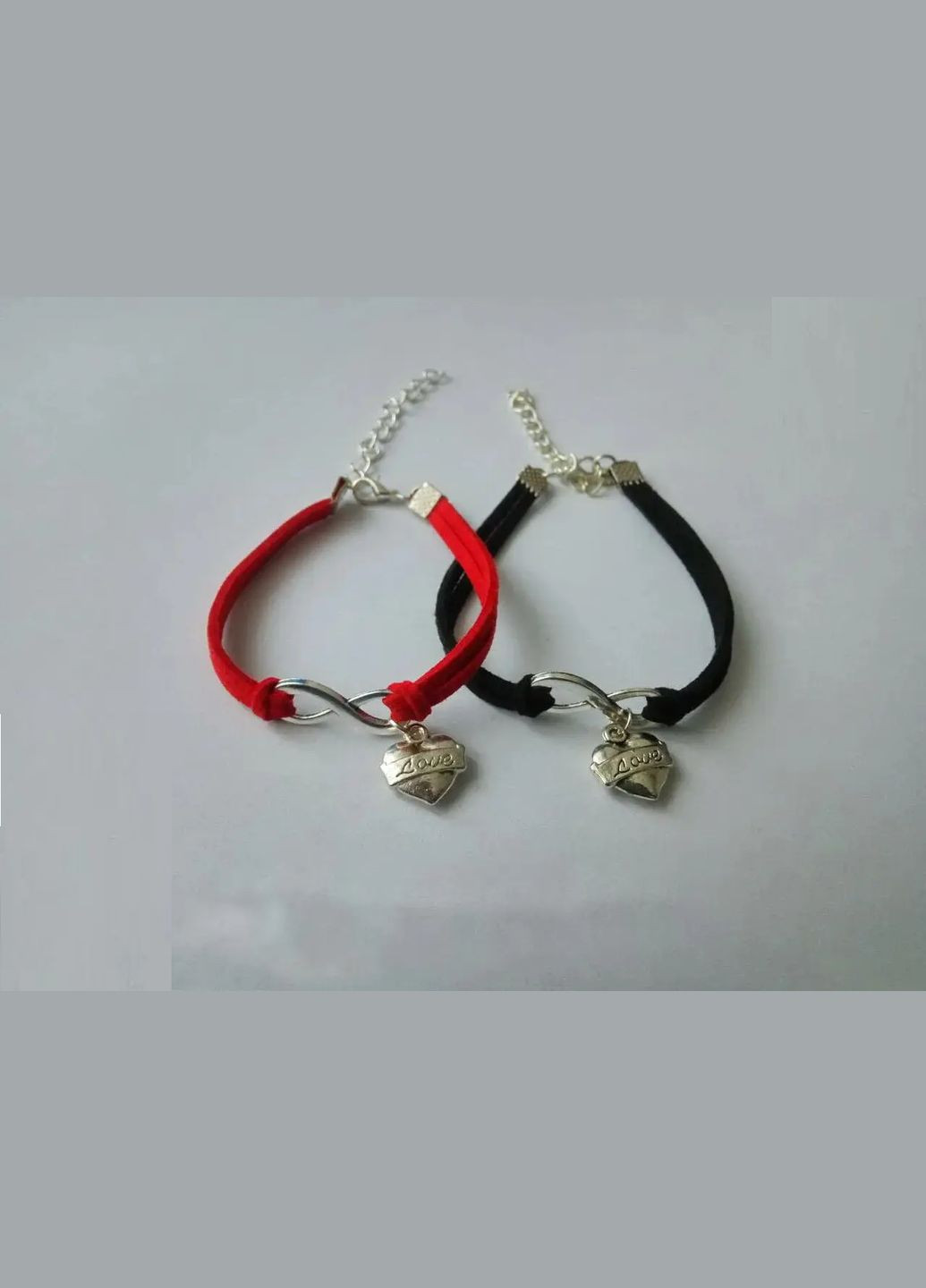 Парні браслети для двох закоханих нескінченність і серце No Brand (340275936)