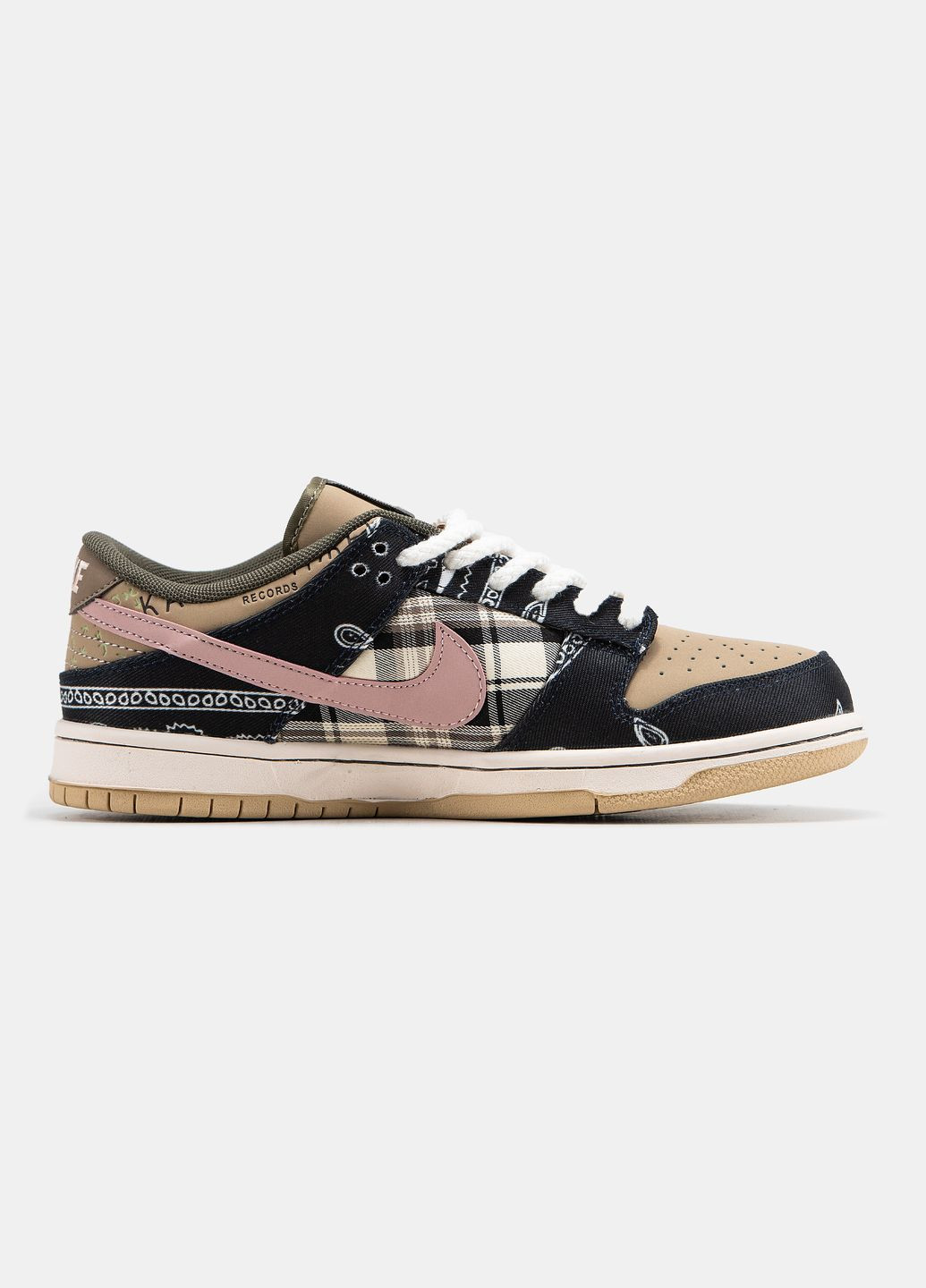 Кроссовки женские и мужские Nike SB Dunk Low x Travis Scott Cactus Jack | Найк сб Данк низкие коричневые No Brand коричневые демисезоны (315761816)