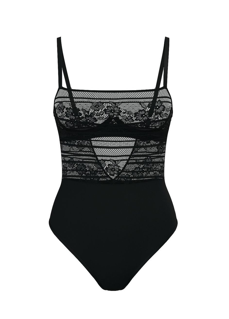 Боді Lacie Striped Floral Underwire Bodysuit Victoria's Secret (334863960)