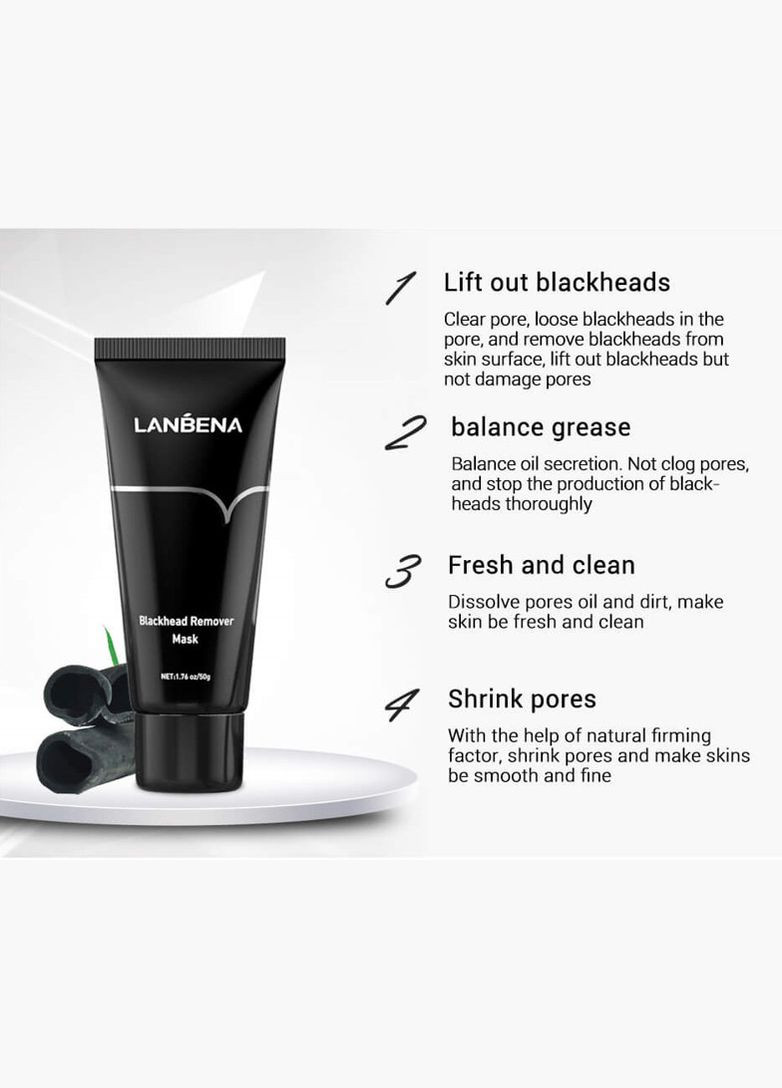Бамбукова маска-плівка для видалення вугрів і чорних цяток із колагеном Bamboo Blackhead Remover Mask 50 г LANBENA (299486181)