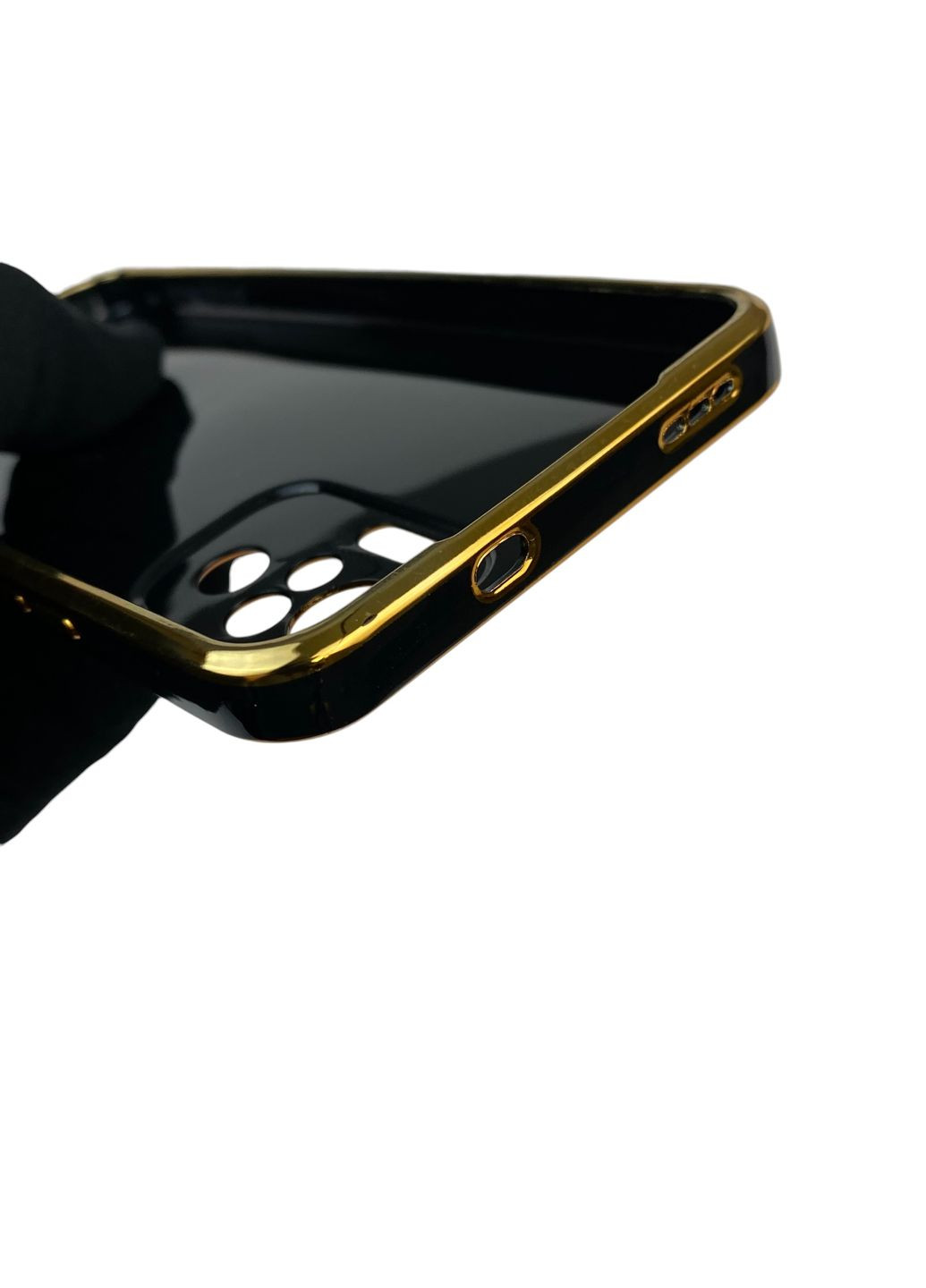 Чехол для POCO M5s с кольцом MagSafe с золотой окантовкой на сяоми поко м5с черный gs1 Xiaomi (366233436)