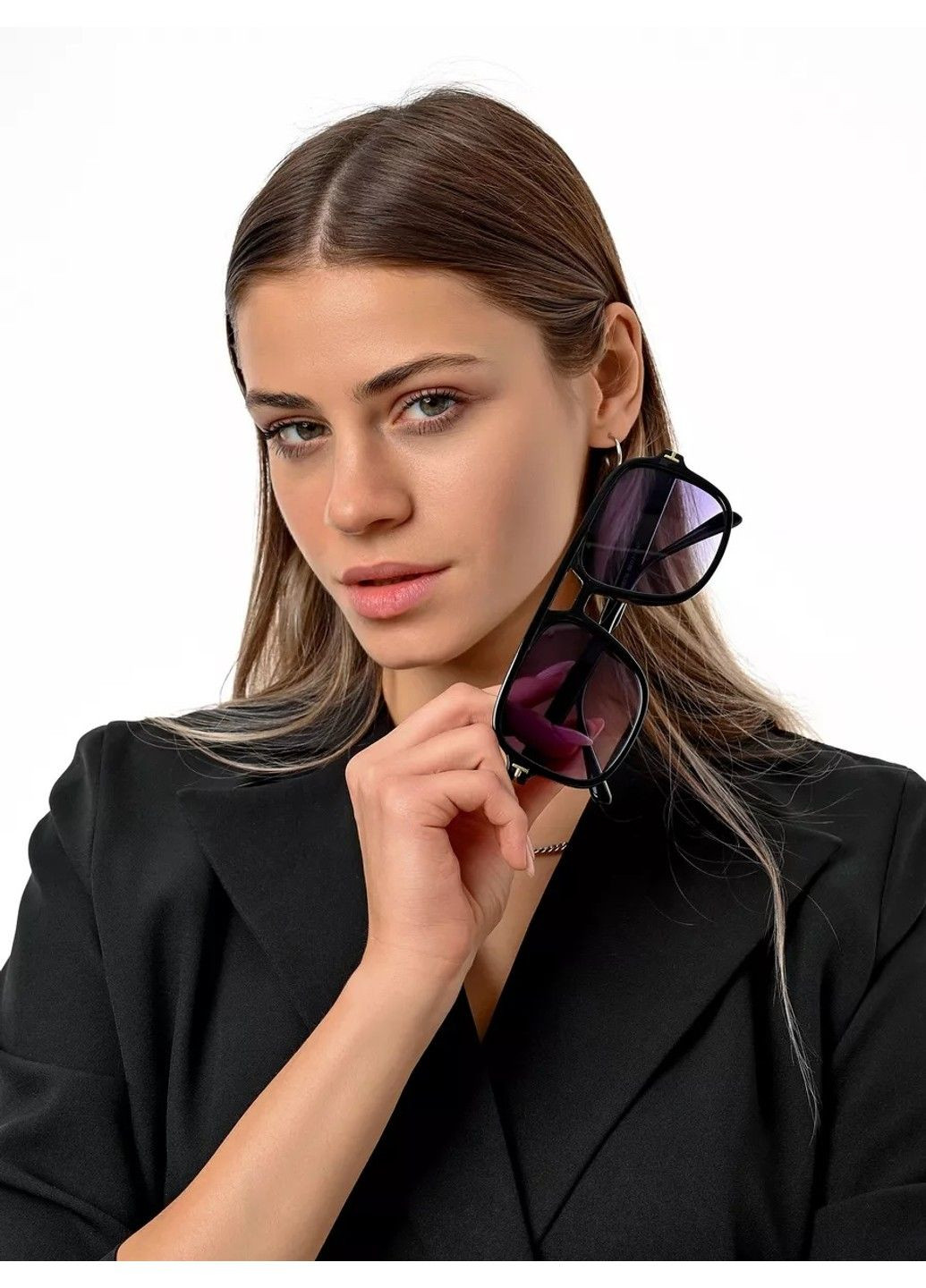 Окуляри сонцезахисні авіатор Smoke TF градієнт чорні No Brand (361678724)