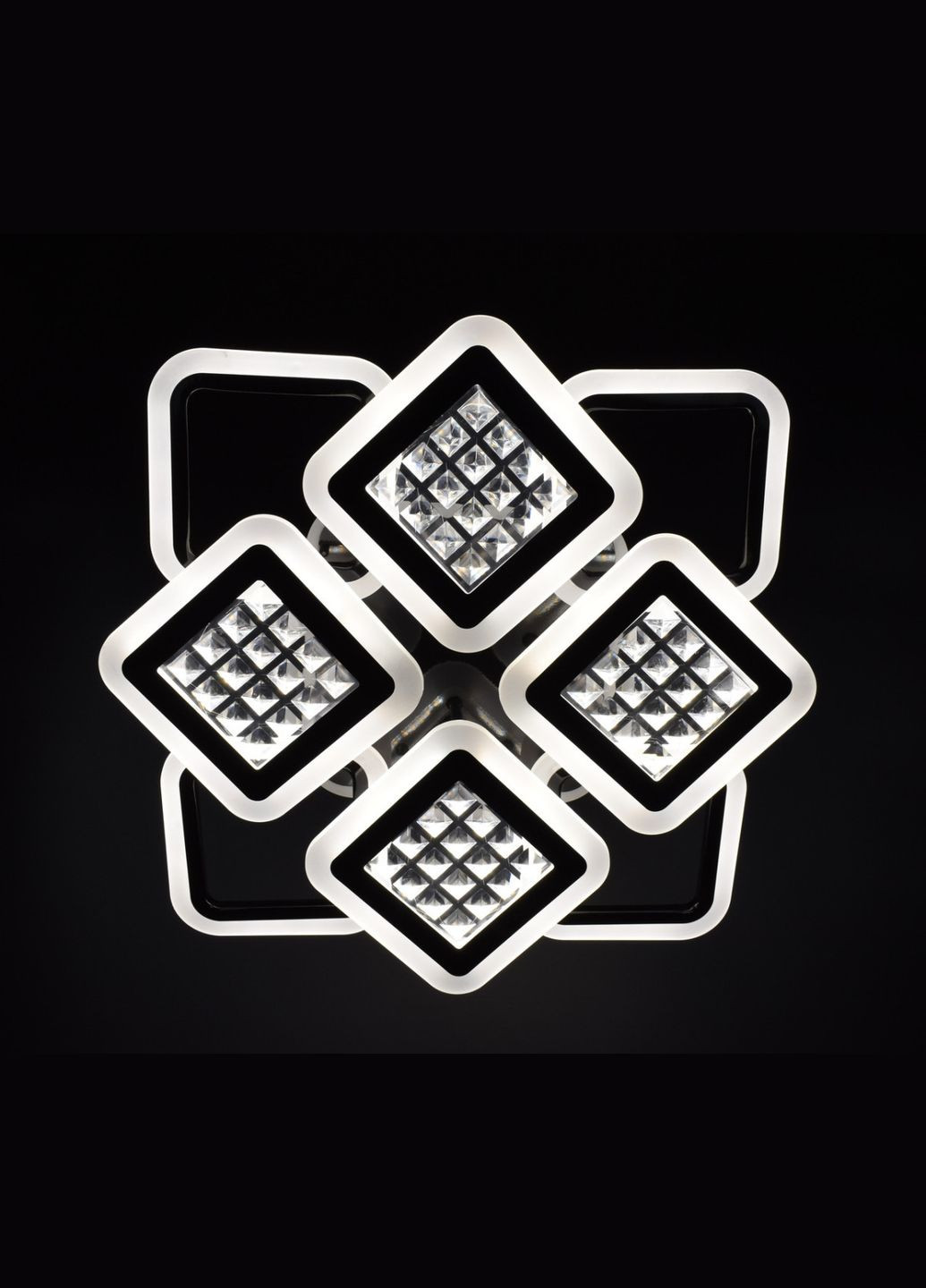 Люстра светодиодная потолочная LED светильник для квартиры на потолок лэд с пультом 26122 Черный 11х54х62 см. Sunnysky (364490843)