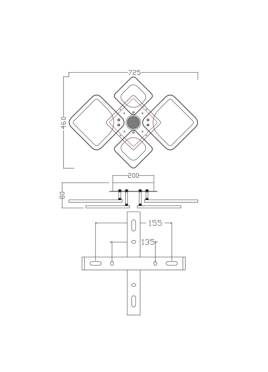 Смарт люстра с колонкой управляемая светодиодная OVAL RGB MUSIC 5S 85 Вт 725x460x80 мм Белая ESLLSE (354298554)
