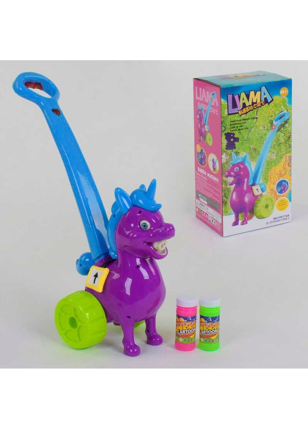 Каталка з мильними бульбашками "Єдиноріг" FH 772 A (24) мелодія, підсвічування, в коробці No Brand (305063332)