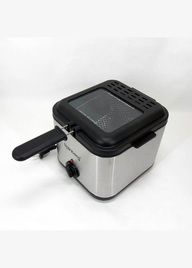 Фритюрниця для дому RB-2219 з терморегулятором та знімною чашею електрофритюрниця міні фритюрниця Rainberg (364663931)