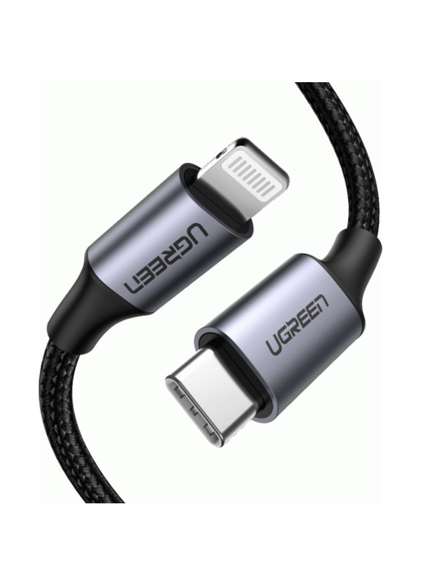 Кабель US304 USBC для освещения M/M Cable Aluminum Shell Braided 2m (Black) (UGR-60761) Ugreen (300680603)