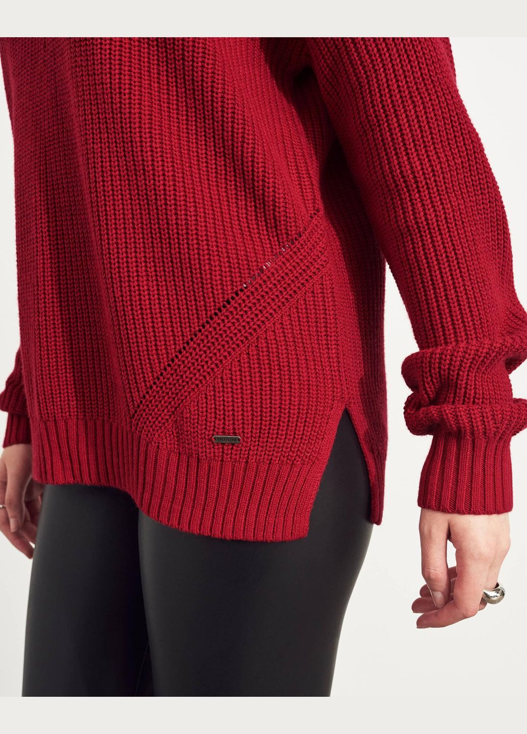 Червоний демісезонний светр жіночий - светр hc7289w Hollister