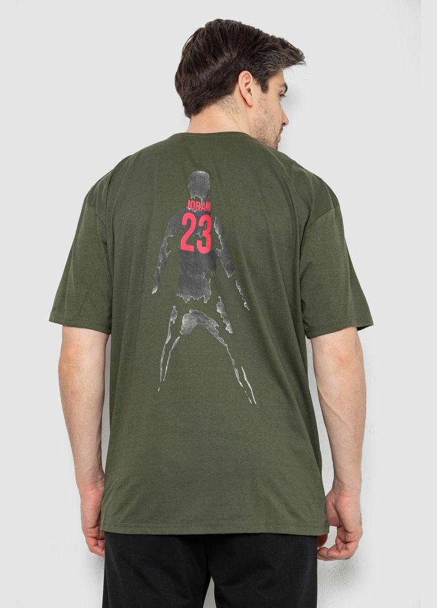 Хаки (оливковая) футболка мужская с принтом Andi 244R7024