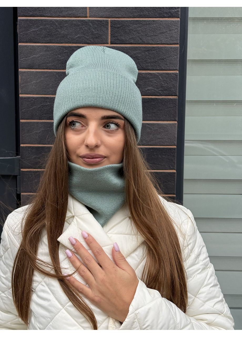 Базова молодіжна шапка-лопата жіноча синя STD (365811927)