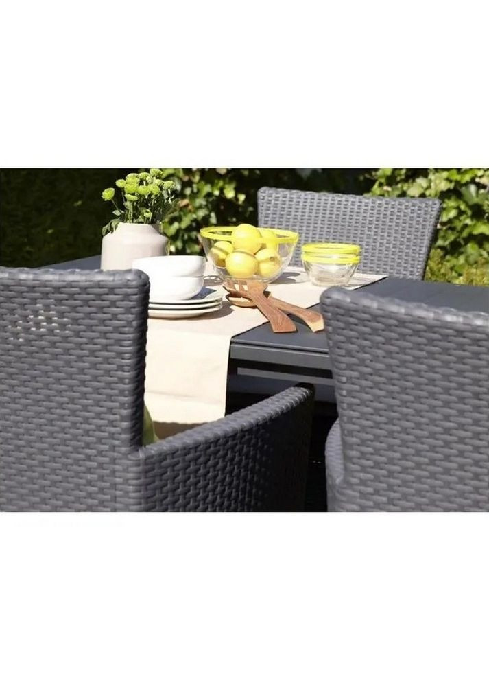 Комплект садових меблів Iowa Balcony (Luzon Flat) 2 крісла + 1 стіл графіт 223929 Keter (317303107)