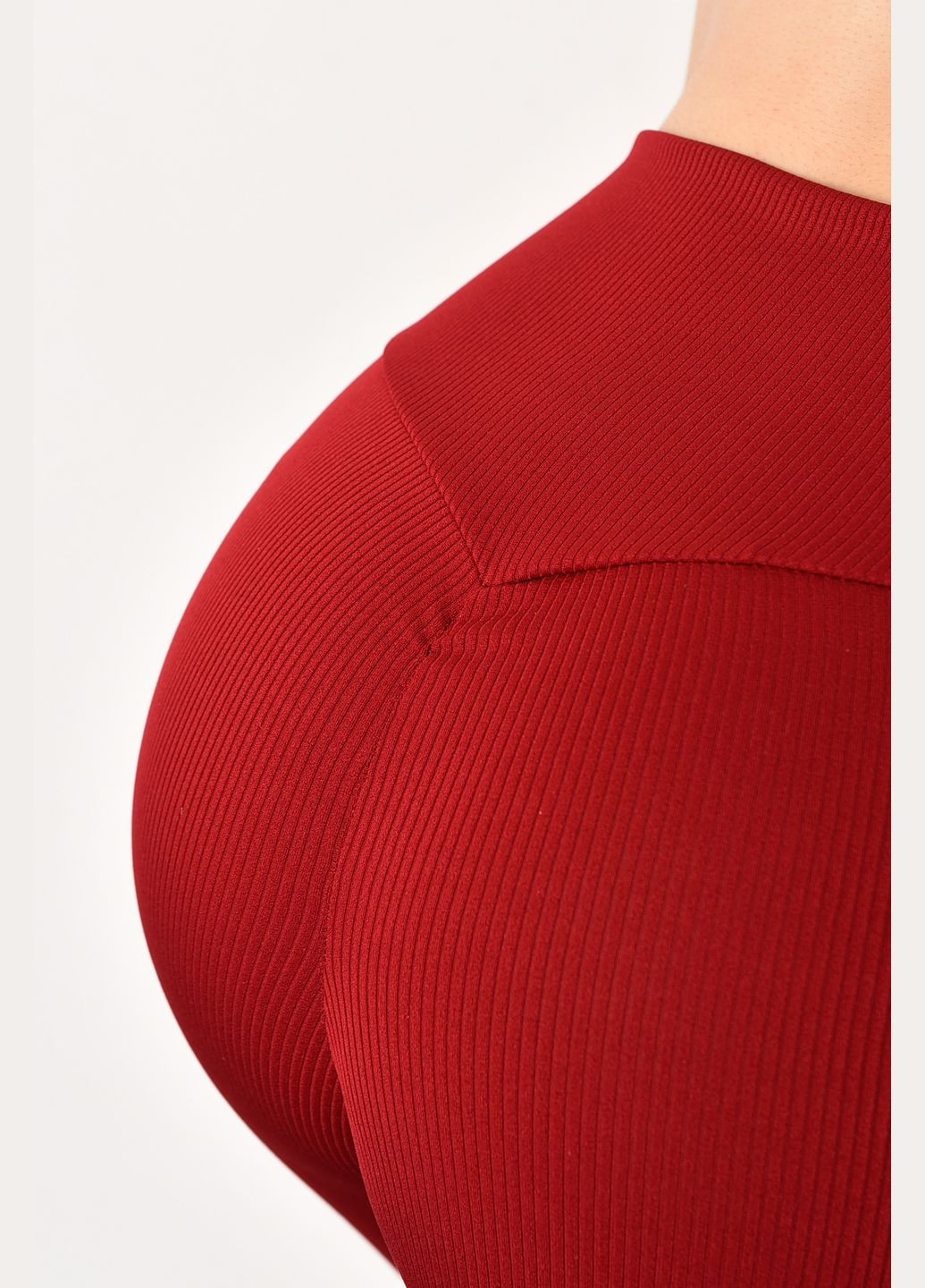 Лосины женские в рубчик push-up красного цвета Let's Shop (285692227)
