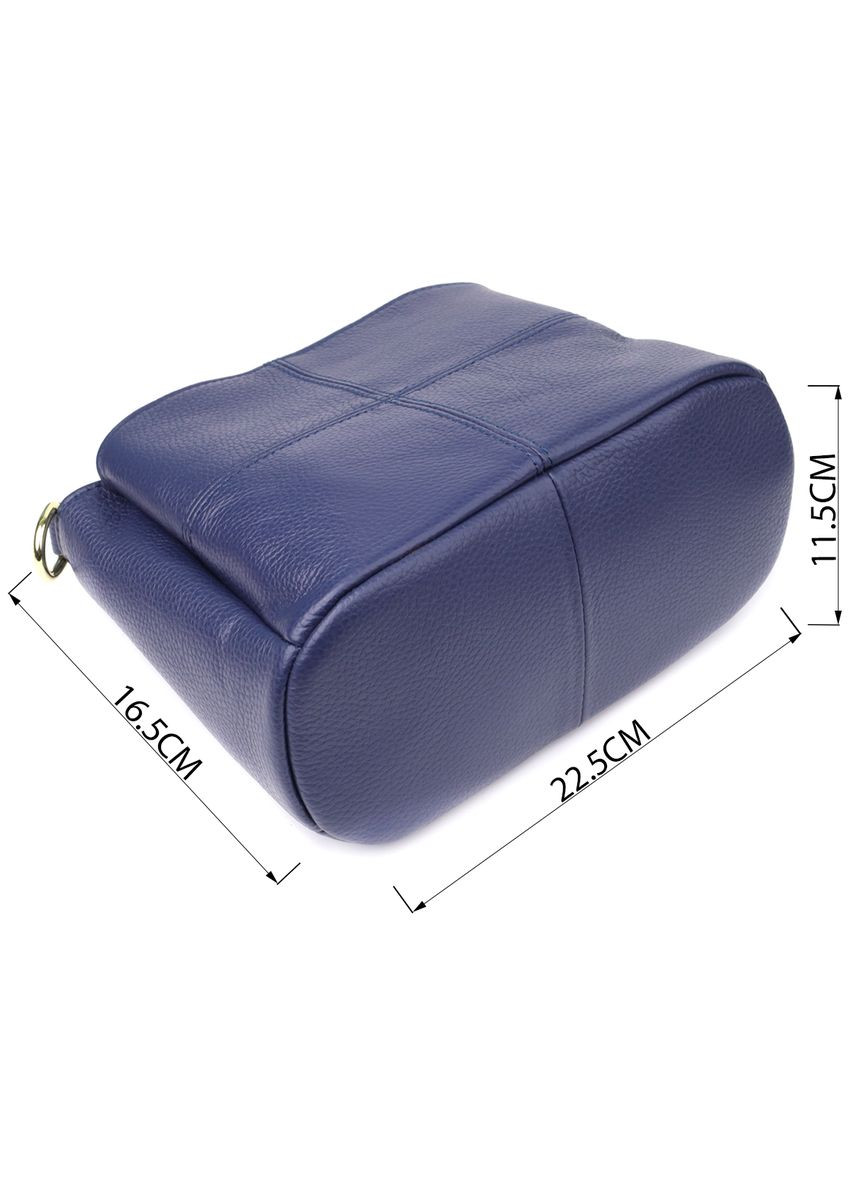 Женская сумка из натуральной кожи с тремя отделениями синяя Vintage (352167662)