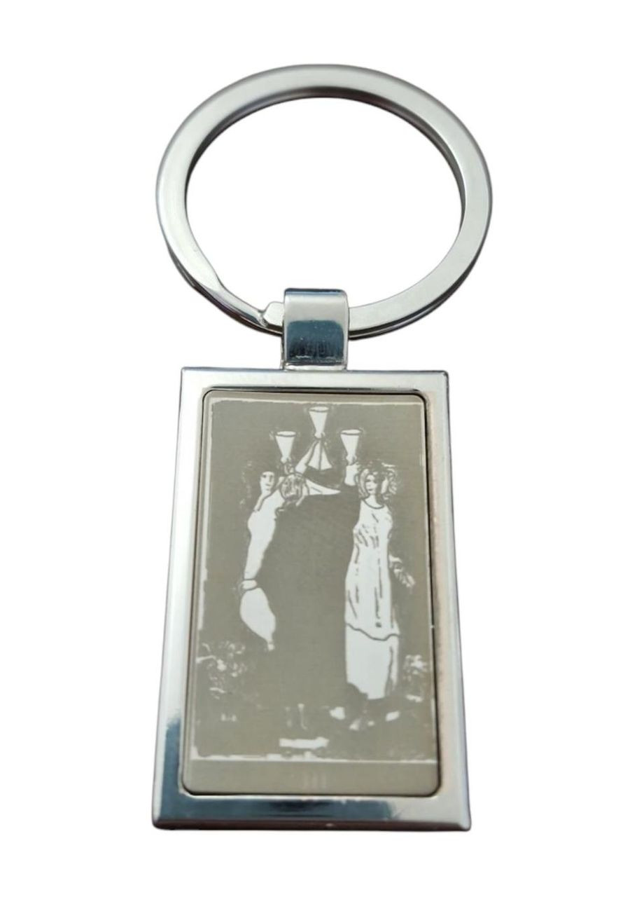 Брелок металлический для ключей с картой Таро 3 кубков 80 мм двухсторонний No Brand (335820961)