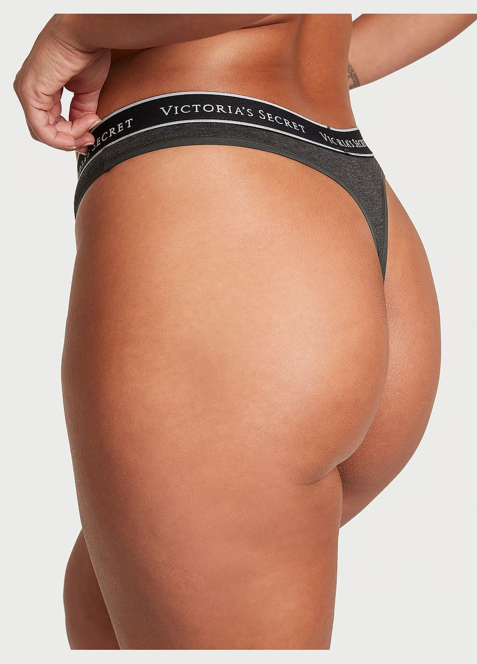 Трусики Logo Cotton Thong Panty Victoria's Secret Стрінги (330766889)