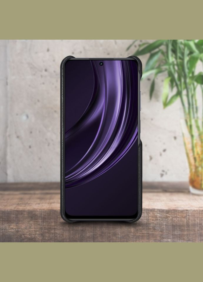 Шкіряна накладка WoodBacker Cover для Realme 13 5G Чорний (78308) Stenk (316651263)