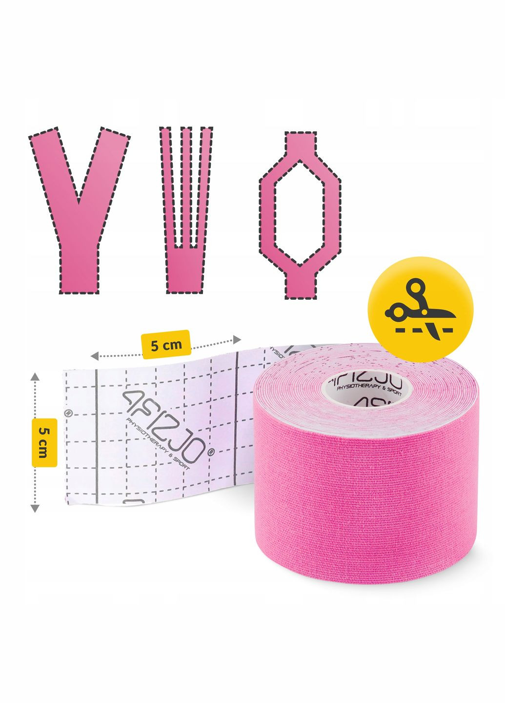 Лента кинезиологическая (кинезио тейп) 5 см x 5 м Pink () 4FIZJO P-5907739316004 (340459080)