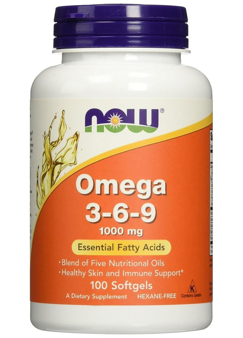 Омега 3 6 9, Omega 3-6-9, 1000 Мг, 100 Гелевых Капсул Now Foods (364312945)