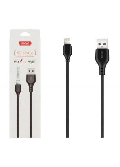 Дата кабель (-NB-103-L-2-BK) XO USB 2.0 AM to Lightning 2.0m 2.1A black (388707418)