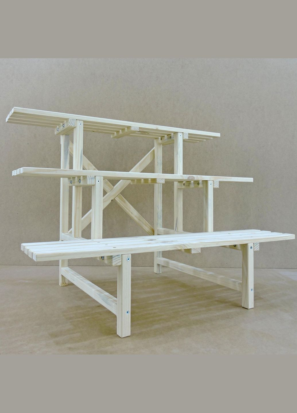 Підставка для квітів з дерева Бранко 3 бланже (ЦСТ-304201) No Brand (328224552)