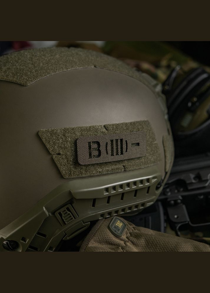 Нашивка группа крови B(III) сквозная Laser Cut 25х80 Ranger Green M-TAC (315339392)