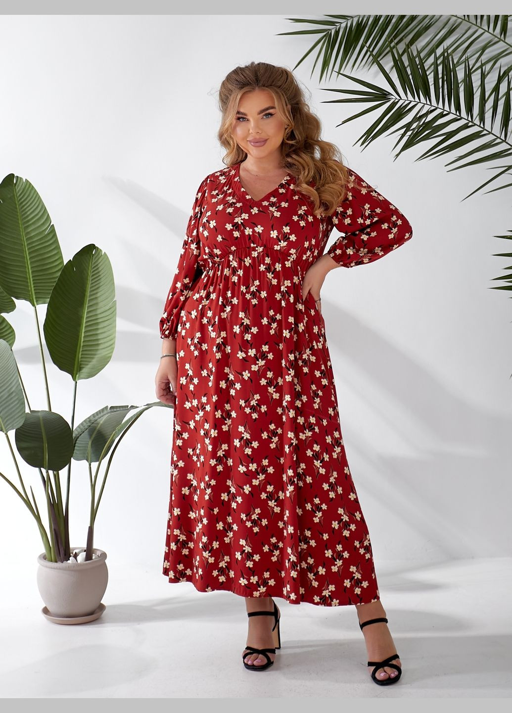 Красное повседневный, праздничный платье Zemal с цветочным принтом