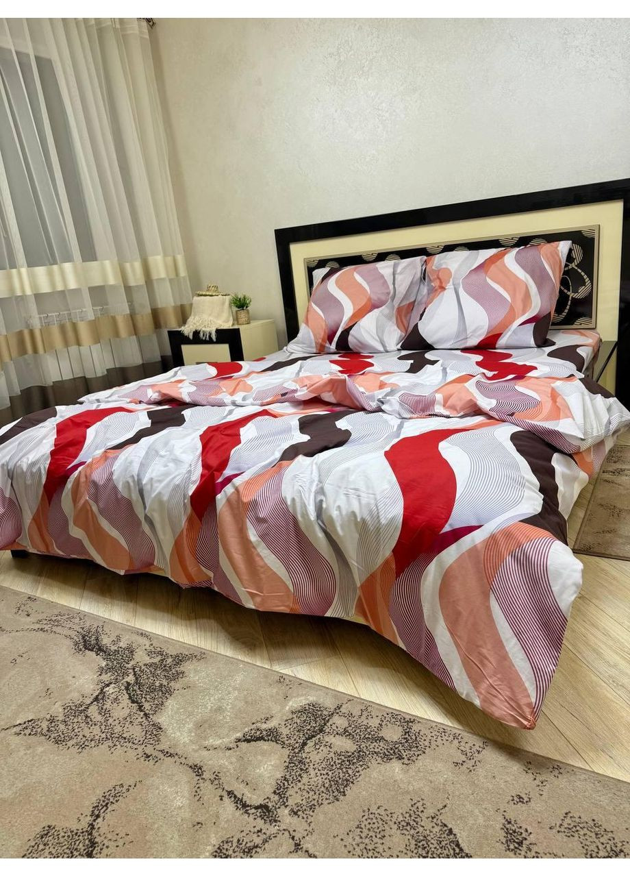 Постільна білизна бавовняна Цунамі Двоспальна 180 x 220 Бязь Біла 70 х 70 No Brand (352200433)