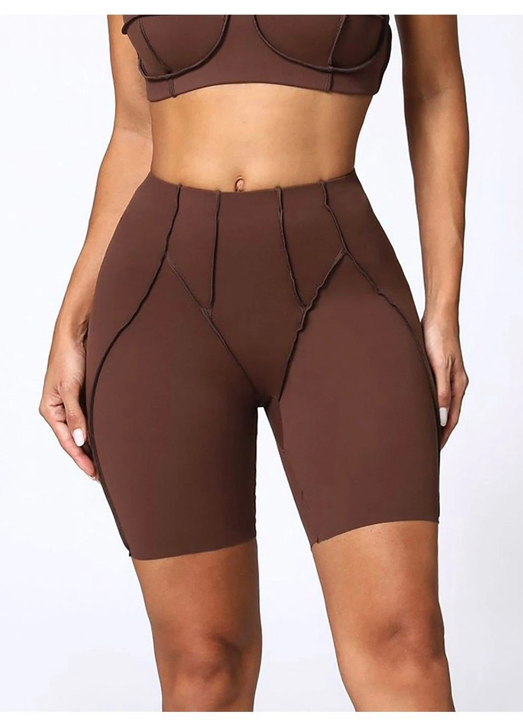 Шорти спортивні жіночі для фітнесу із зовнішніми швами, Sculpt FITCRUSH (393949732)