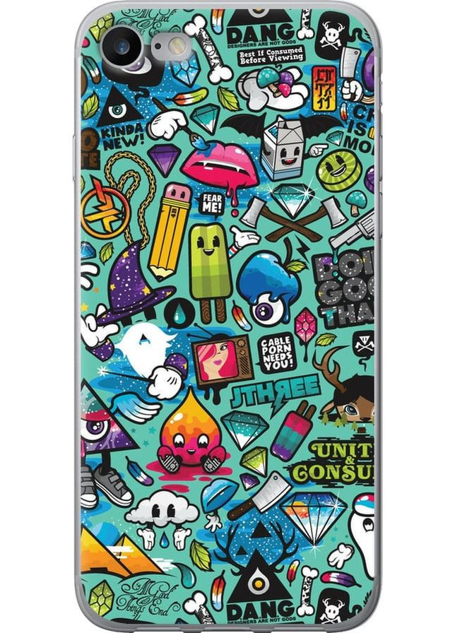 2D пластиковий чохол 'Стікер бомбінг 1' для Endorphone Apple iPhone SE 2022 (298577937)