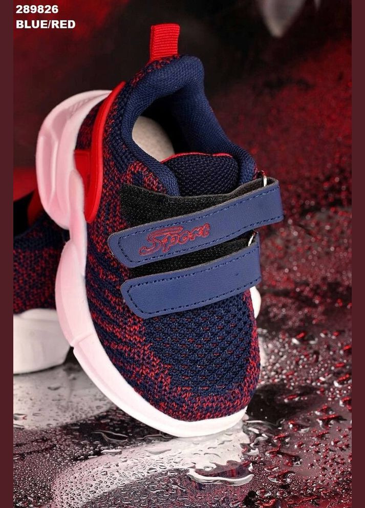 Синие демисезонные детские текстильные кроссовки No Brand