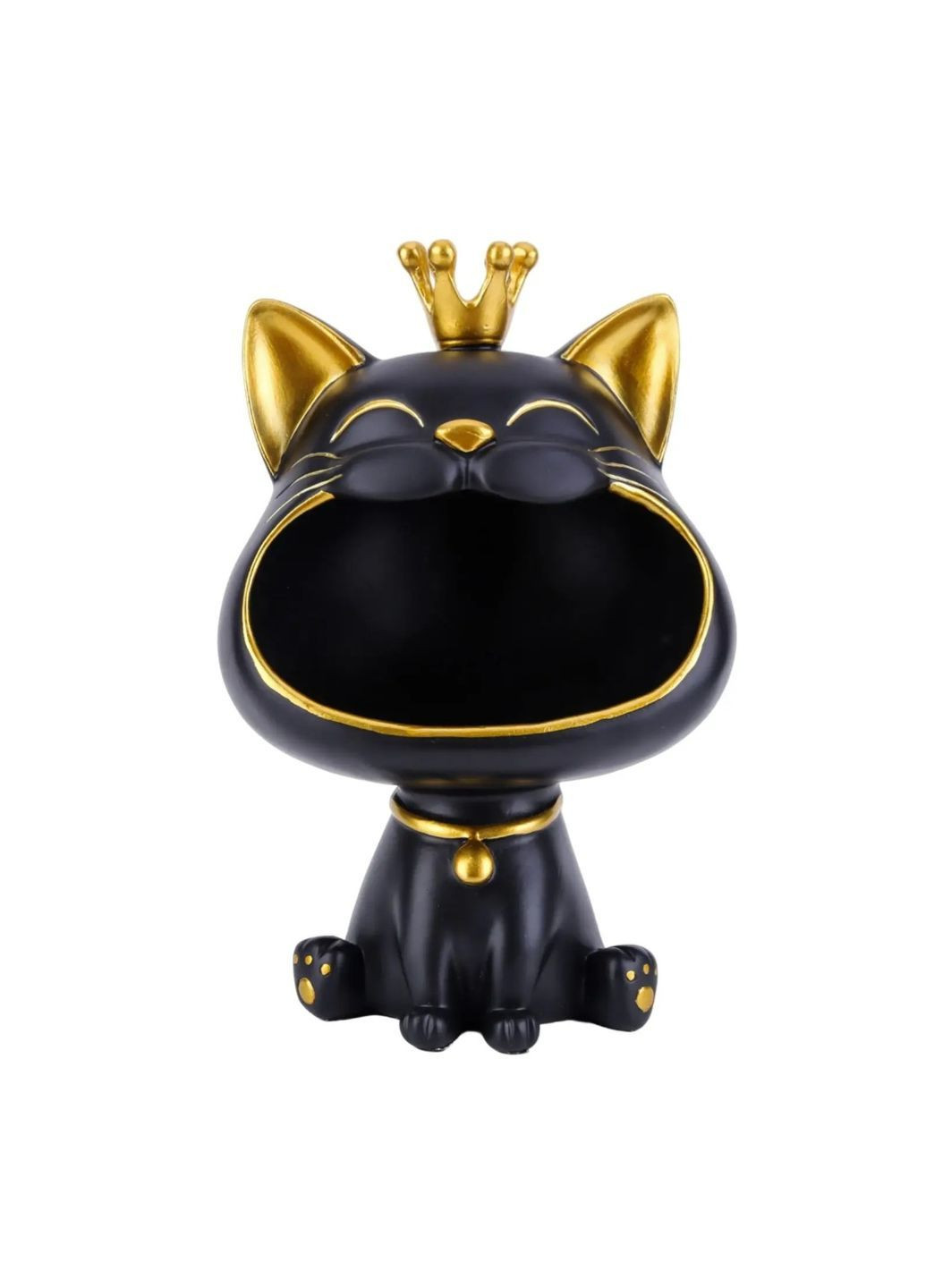 Статуетка Кішечка Чорна з короною 28 см No Brand (367111057)