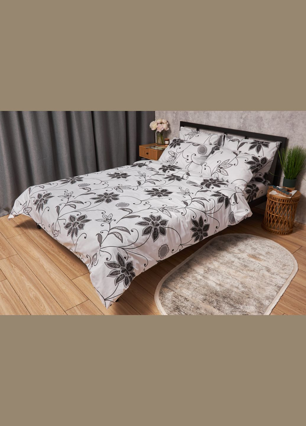 Комплект постельного белья Бязь Gold Люкс «» полуторный 143х210 наволочки 2х50х70 (MS-820005616) Moon&Star Gray Denim (302973725)