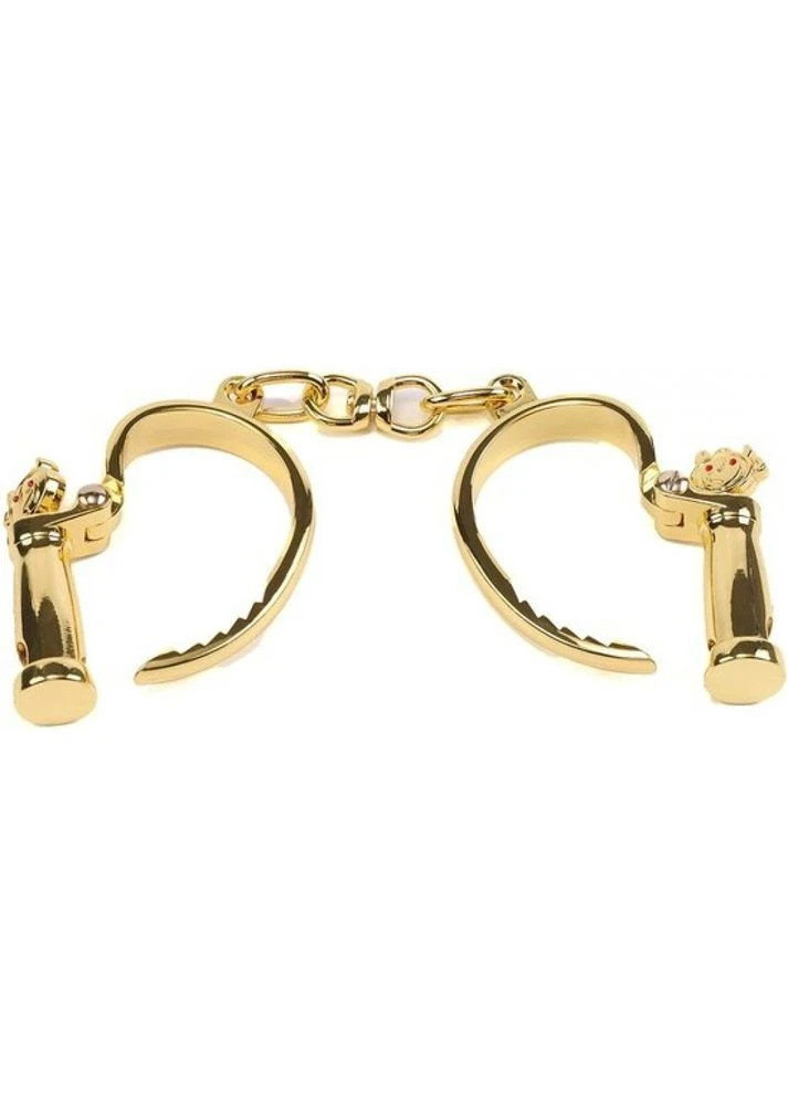 Наручники з коротким ланцюжком БДСМ металеві золоті Lockink (382541219)