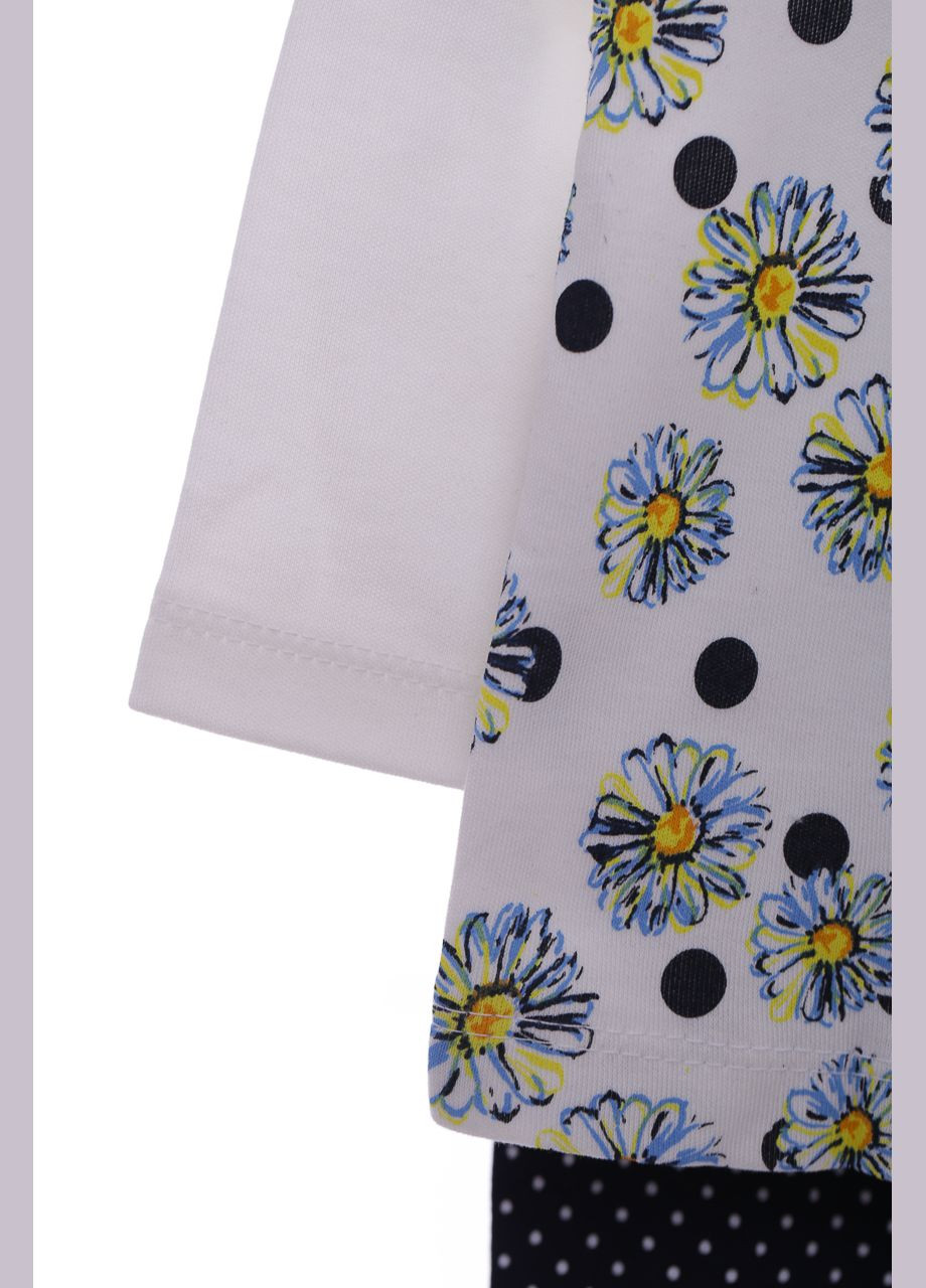 Синій демісезонний костюм для дівчинки з довгим рукавом трикотажний ромашки синій 68 см (37186) BABYKROHA