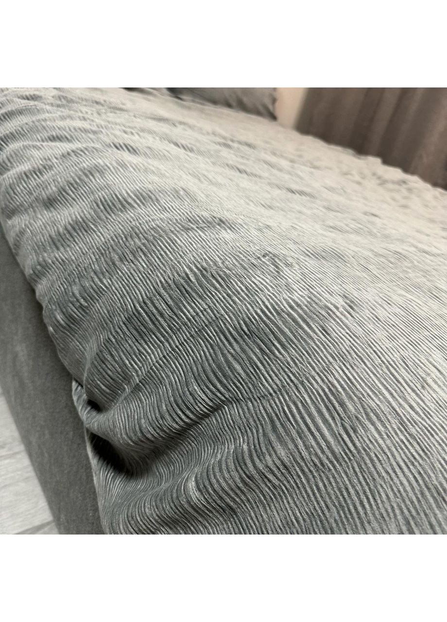 Постільна білизна "Luxury Жатка Велюр" (Євро). 200х230 см графітового кольору. No Brand (367912400)