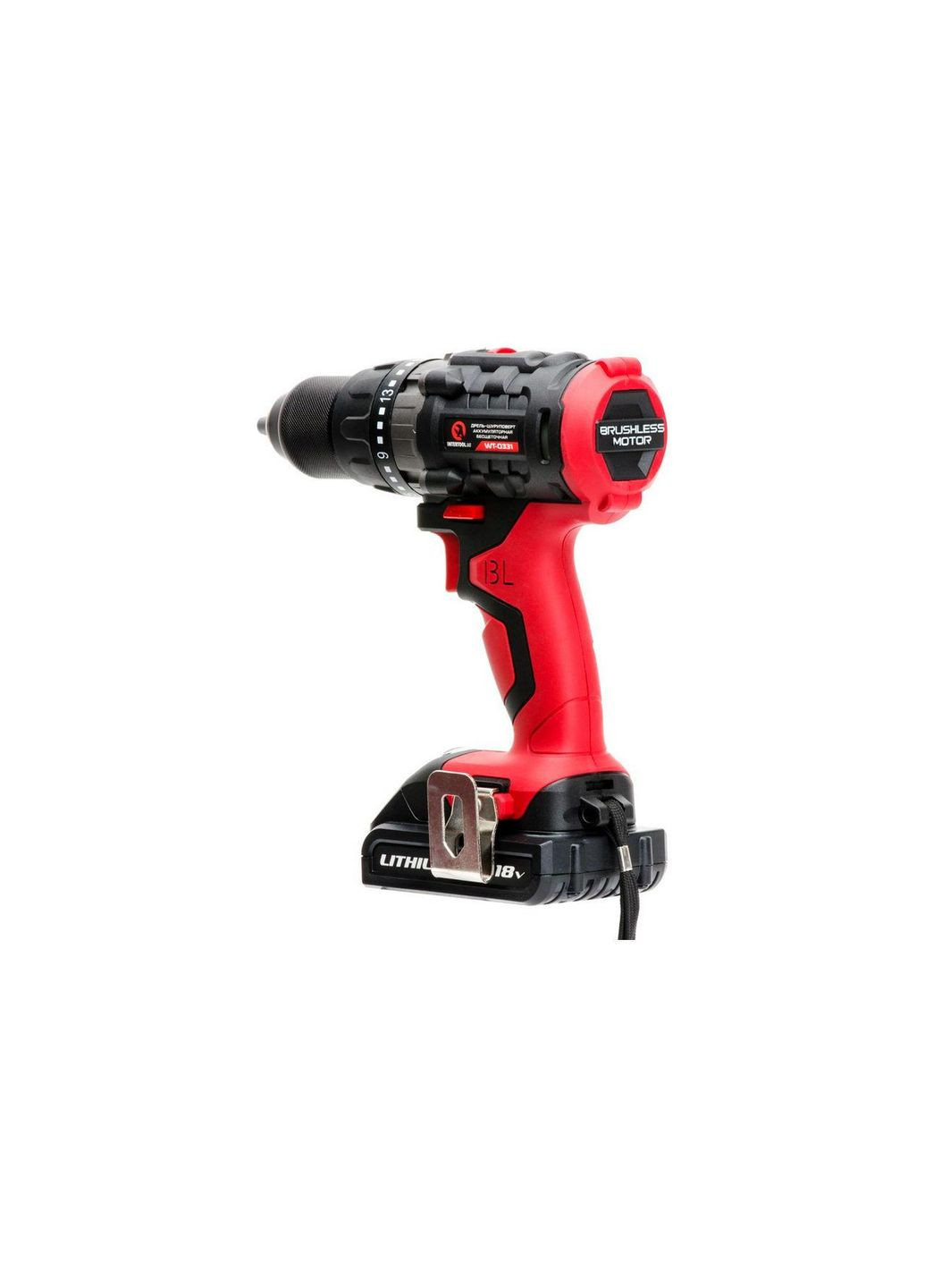 Аккумуляторный шуруповерт 18 В с бесщеточным двигателем для работы по дереву и металлу, 2 Intertool (332203155)