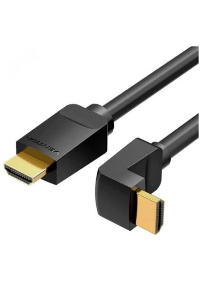 Кабель мультимедийный HDMI M to HDMI M 2.0m V2.0 4K60Hz 90° corner PVC black (AARBH) Vention HDMI M to HDMI M 2.0m V2.0 4K60Hz 90° corner PVC b (391709466)
