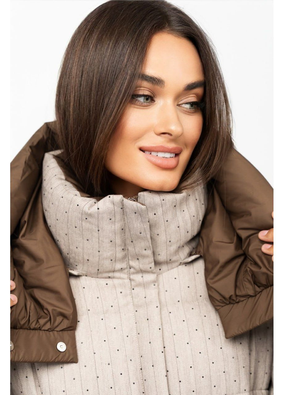 Бежева зимня куртка-пуффер спорт-шик Fodarlloy