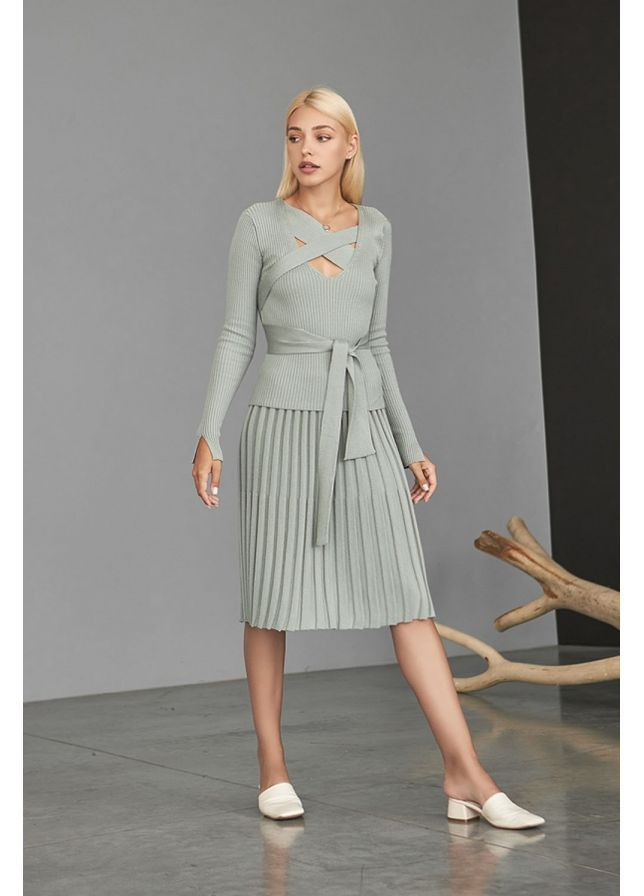 Зеленый джемпер с завязками 1669 г белый Triko Bakh