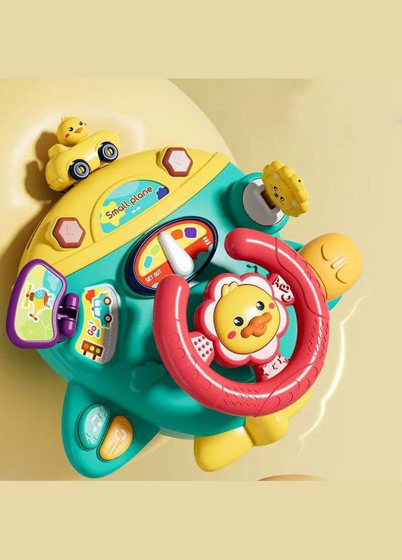 Музыкальный автотренажер 840 с музыкой и креплением для коляски Голубой Limo Toy (327796764)