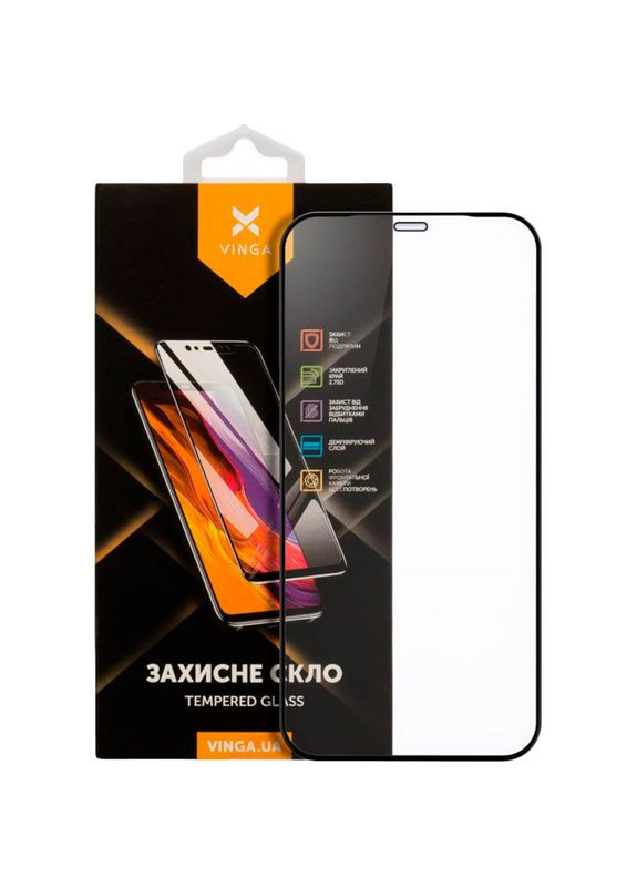 Захисне скло для Black Apple iPhone 12 Pro Max Black (VGIP12PM) Vinga (316675605)